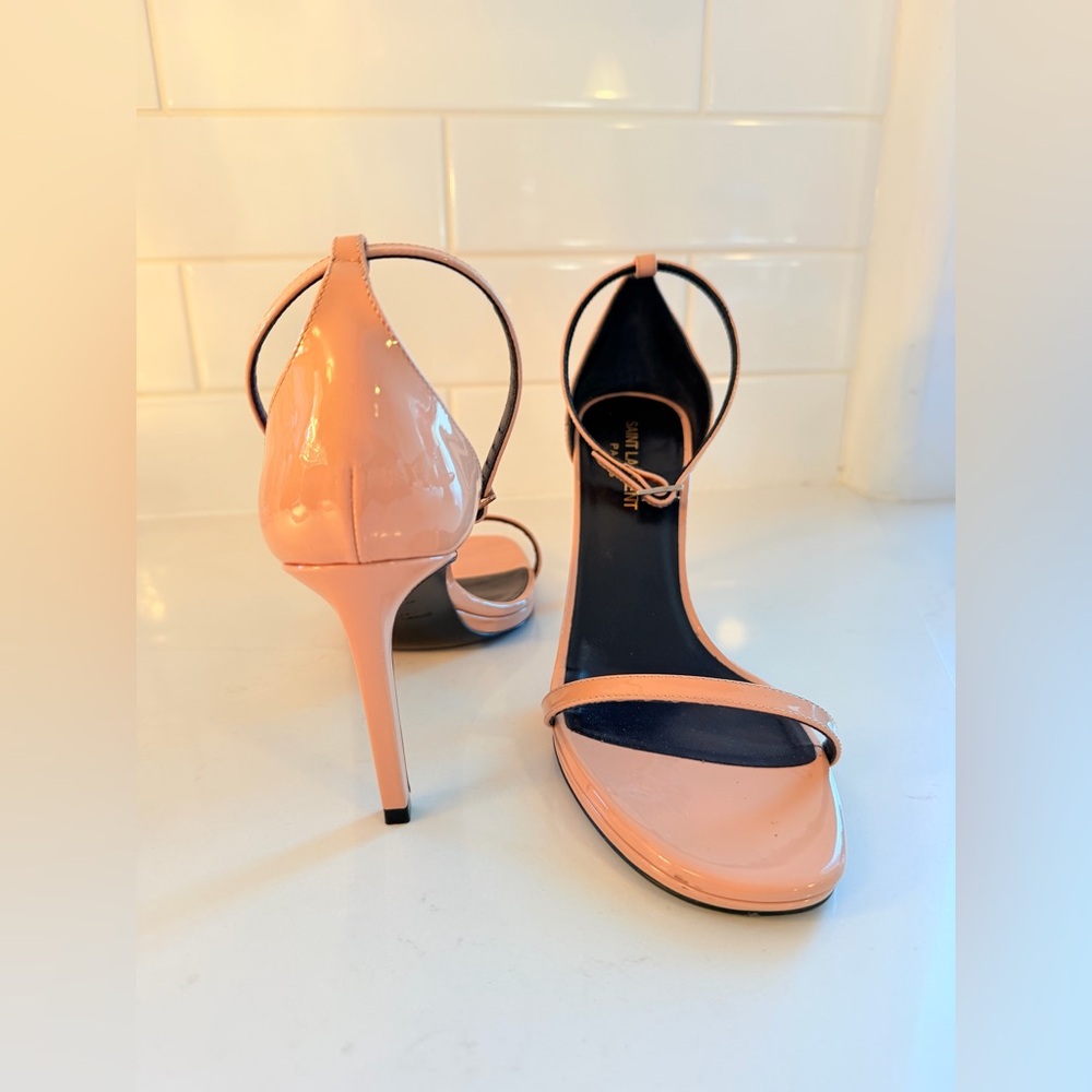 Saint Laurent Blush / Nude Strappy Heels - Women - Picture 2 of 14